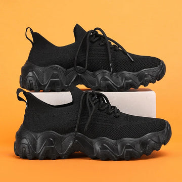 Xajzpa Women Shoes Comfortable Casual Sports Shoes Spring Height Increasing Outdoor Mesh Solid Color Breathable Flat Shoes for Students